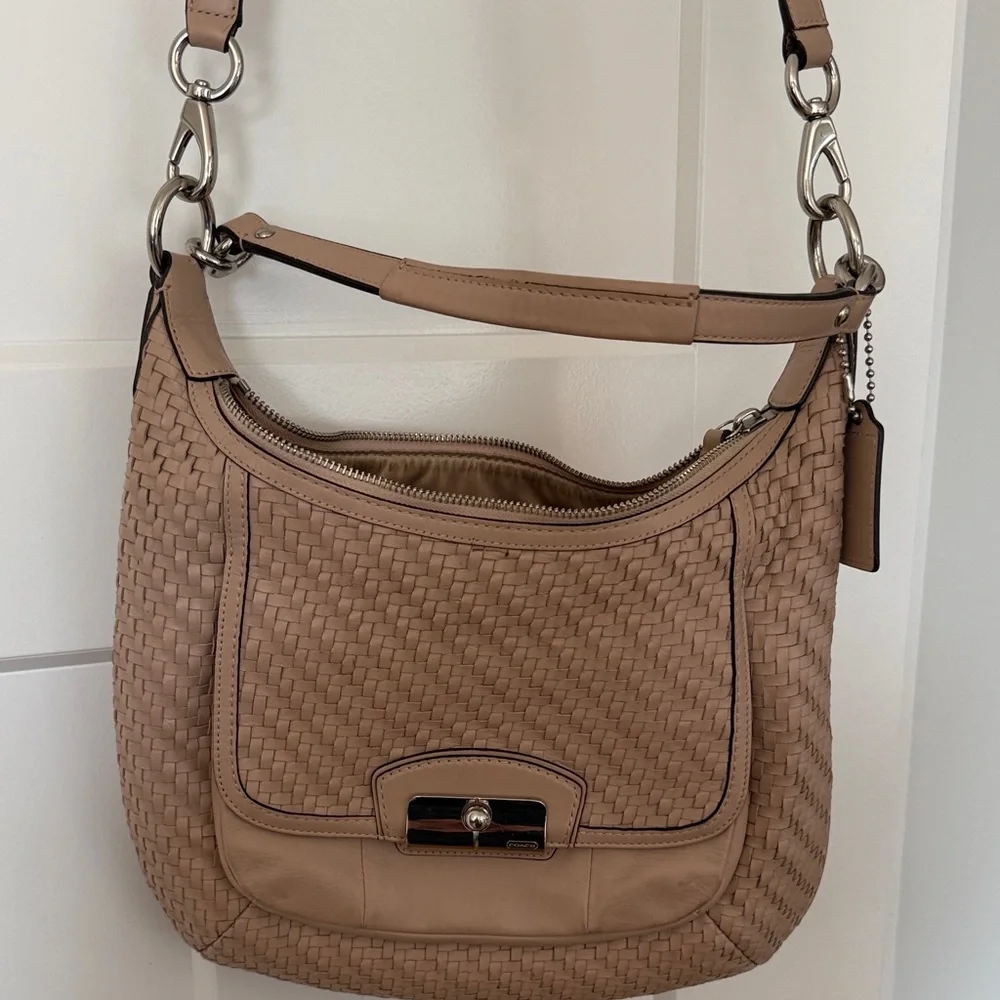 Coach Leather Kristen Woven Purse Bag L1169-19314 in taupe - Picture 6 of 6